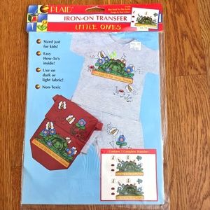 Vintage Iron on Transfers Bee Kind To The Earth Please 90s turtle ladybug NOS